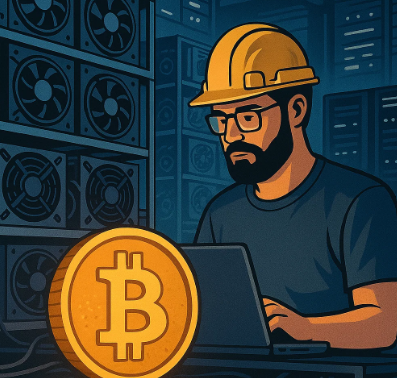 Ťažba kryptomien cez prehliadač. Zdroj: sora.chatgpt.com Ťažba kryptomien cez prehliadač