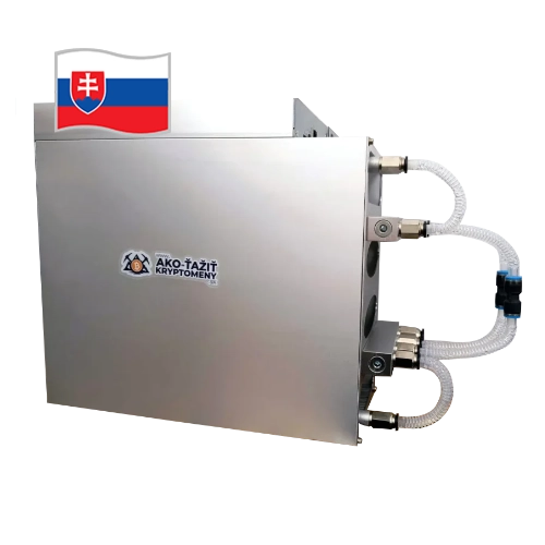 Hydro chladenie miner zariadenia pomocou vodných chladičov