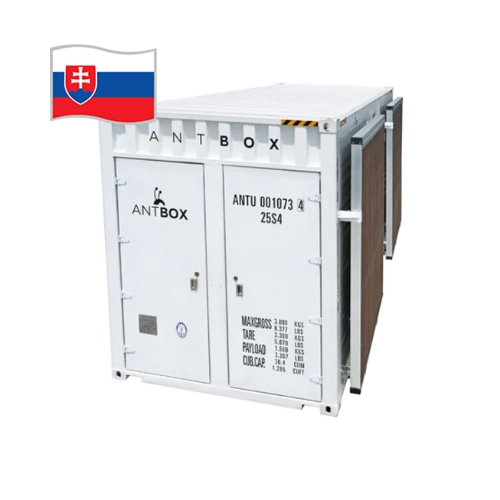 ANTBOX mining kontajner – pohľad z druhej strany, modulárna jednotka pre vzduchom chladené ASIC minery