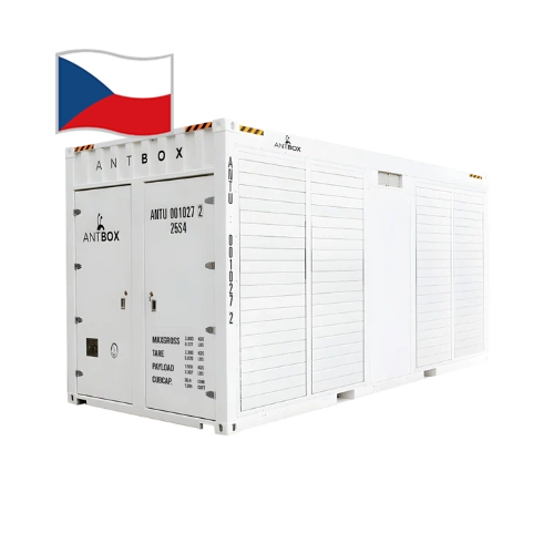 Bitcoin mining kontejner Bitmain ANTBOX s vzduchem chlazenými ASIC minery