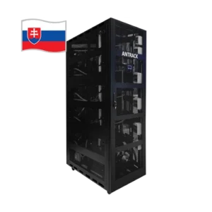 ANTRACK V1 hydro cabinet pre ASIC mining – ľavá strana systému