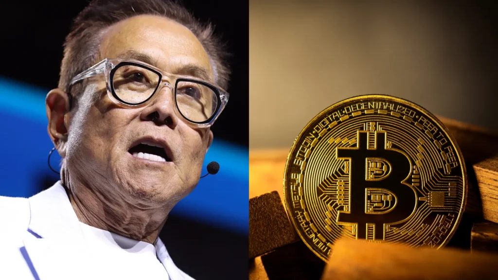 Robert Kiyosaki a Bitcoin. Zdroj: wikipedia.com a freepik.com