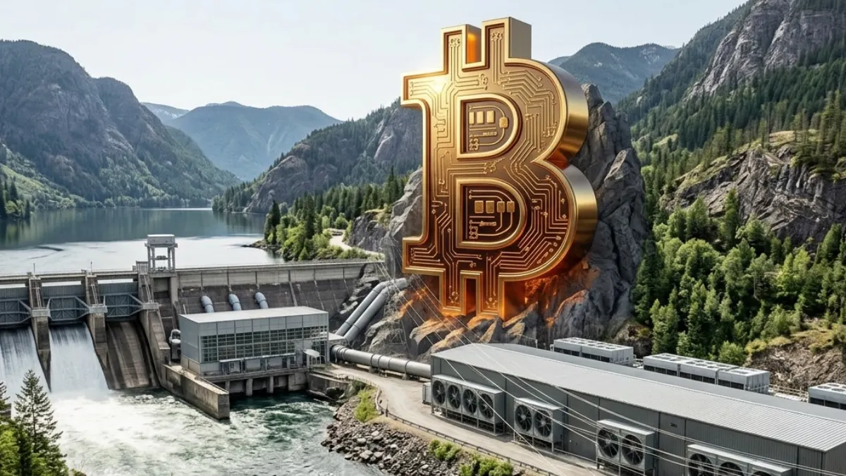 Bitcoinová ťažba. Zdroj: gemini.google.com Bitcoinová ťažba